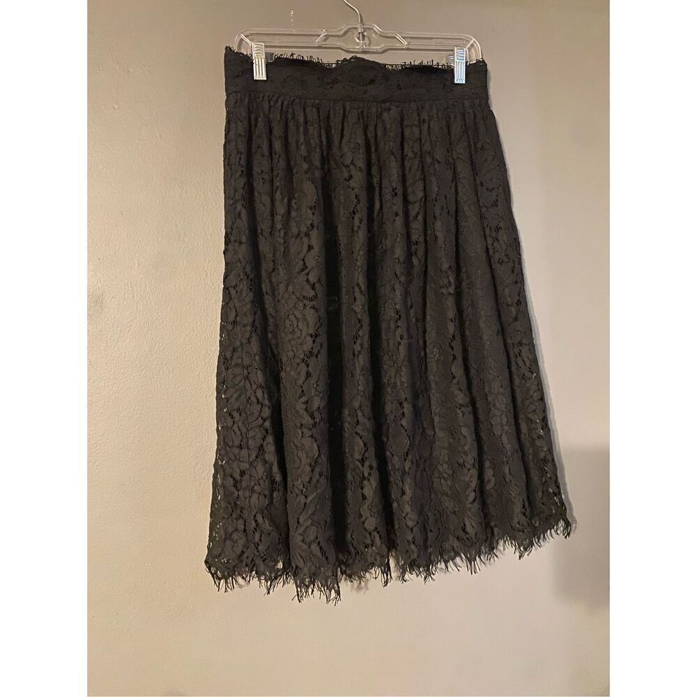 Alya Black Lace Floral Layered A Line Skirt Size Medium NWOT - Picture 3 of 7